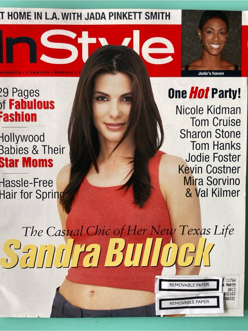 InStyle Magazine May 1998 Sandra Bullock JADA PINKETT SMITH Address Label Attach